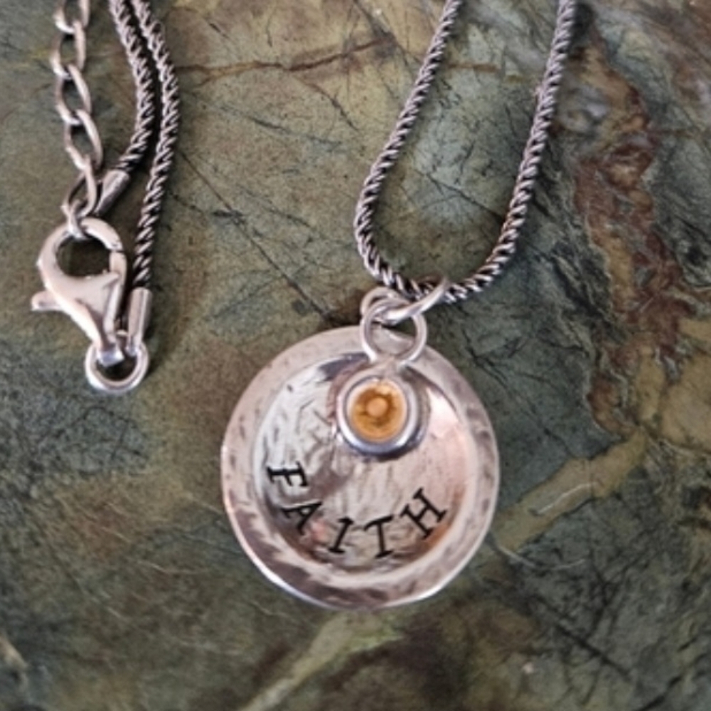 Retired Silpada .925 Sterling Silver "FAITH" Pendant Necklace N1943